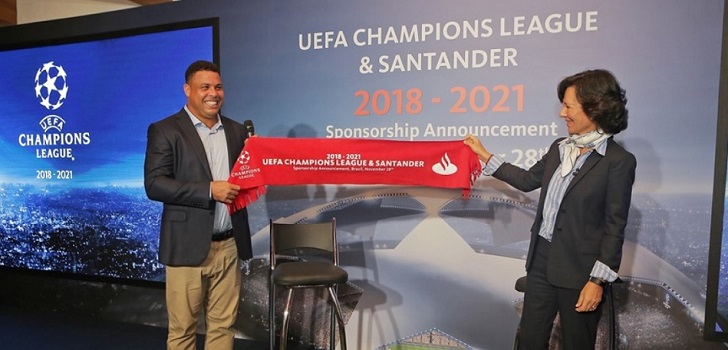 BANCO SANTANDER acelera en fútbol con su irrupción en la Champions League.