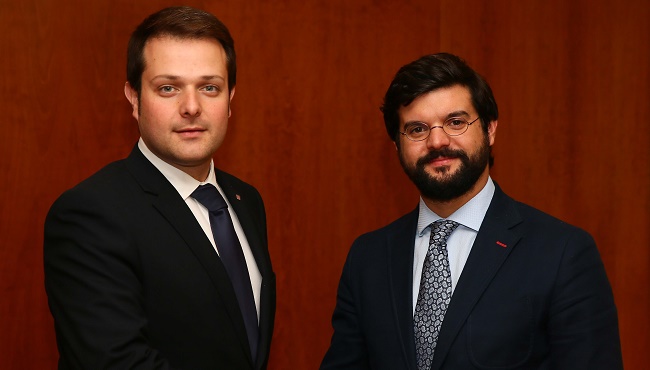 Gerard Figueras, secretari general de l'Esport, i Gerard Esteva, president de la UFEC 650
